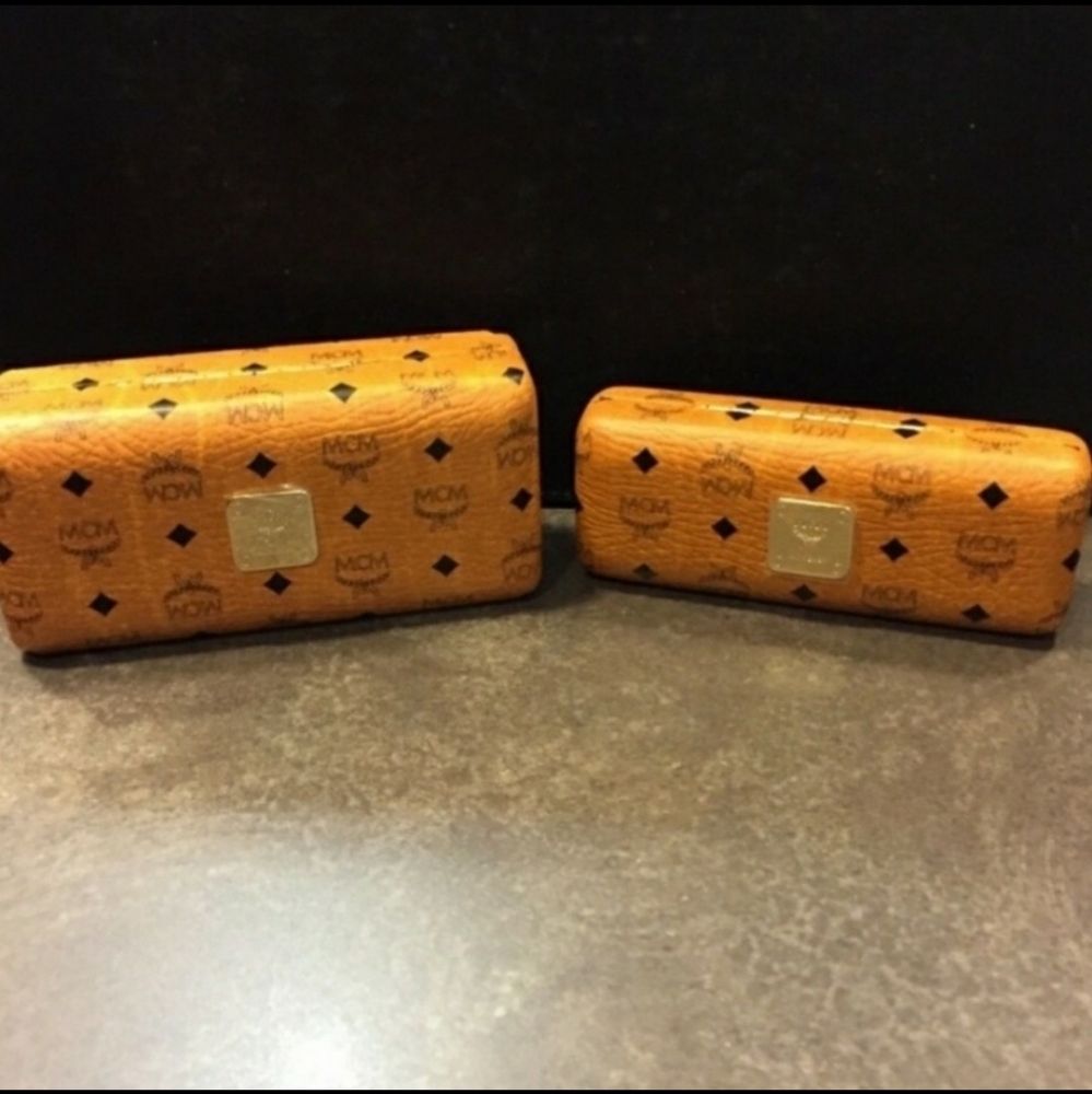 MCM Brown Logo-Print Sunglasses Case